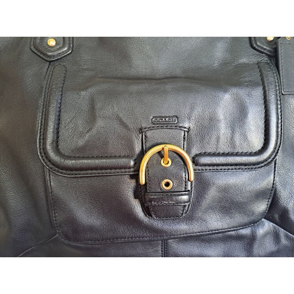 Coach Campbell Black Satchel Handbag Business Tote F24683 NO SHOULDER STRAP - Picture 4 of 15